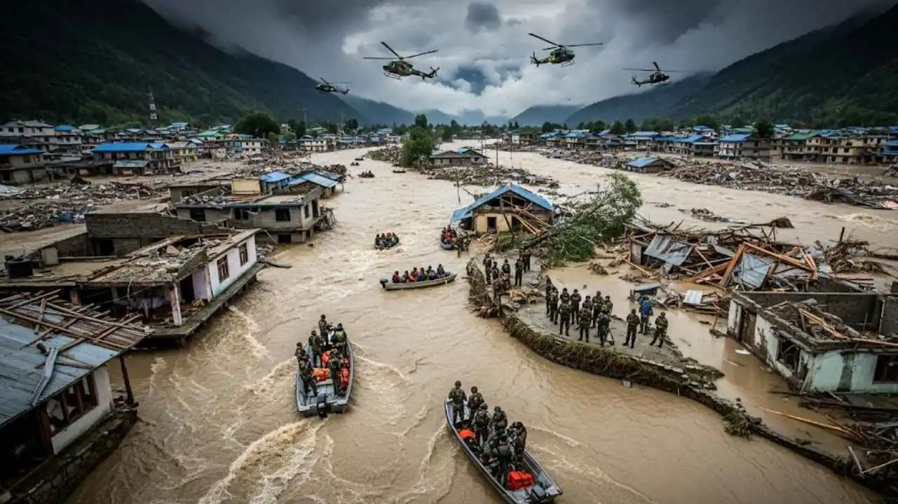 धराली गांव में मची तबाही